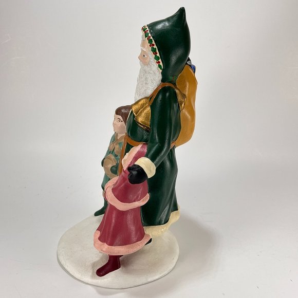 Vtg Old World Santa Claus Provincial Mold Hand Painted Ceramic 90s Christmas - Picture 3 of 14